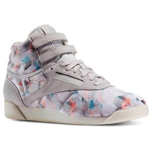 REEBOK Classic Freestyle HI TOP Geo Sneakers Shoes Size 8 Vintage 80’s Style